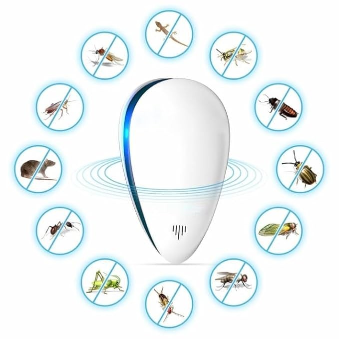 Ultrasonic Pest Repeller, Silent Electronic Pest Repellent Plug in Indoor Pest Control, Insect Mosquito Killer Machine, Mosquito Repellent for House,Lizard, Rat, Cockroach, Mosquito (Pack of 1)