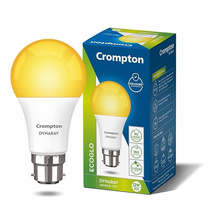 LED Bulb | 12W | Warm White | B22 Base | 180 Degree Coverage | 4kV Surge Protection | 440V High Voltage Protection | Pack of 1