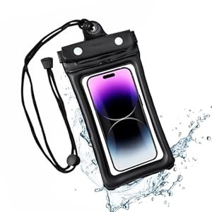 Humble Universal Waterproof Pouch with HD Clarity, Floating Design, Triple-Layer Locking System, and Hands-Free Lanyard – Perfect for Swimming, Boating, Pool, Beach – Fits Smartphones up to 6.9"–Black