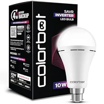 10W Emergency Inverter Rechargeable LED Bulb for Power Cut | 4 Hour Battery Backup | B22D | Cool Day Light (6500K) | Li-ion Battery Inside (Pack of 1)