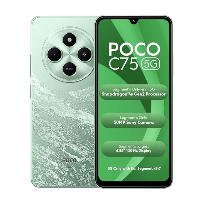 POCO C75 5G, Enchanted Green (4GB, 64GB)