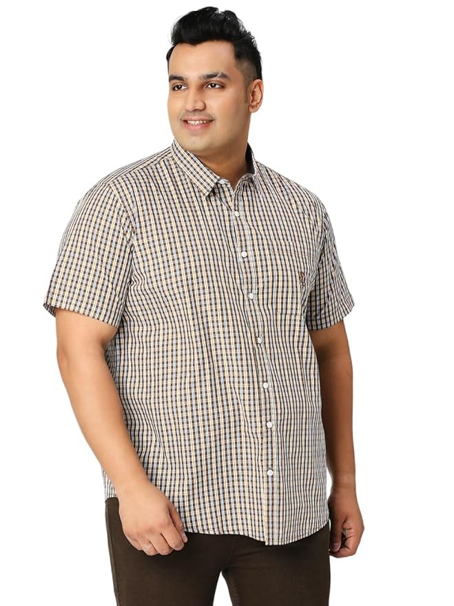 Mens | Half Sleeve | Checks | Regula Cotton | Spread Collar | Casual Shirts (Available in Plus Size)