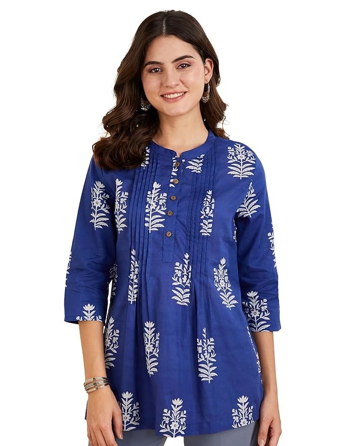 Myx Women's Cotton Printed A-line Short Kurti