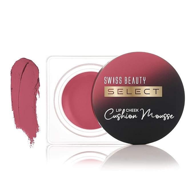 Beauty Select Lip And Cheek Cushion Creamy Mousse with Vitamin E | 12 Hours Stay | Shade- Elevate Pink, 4.5gm |